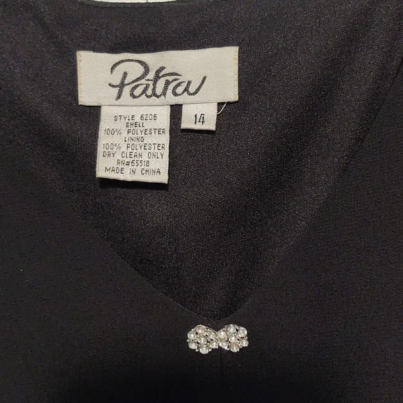 Patra Tiered Rhinestone Capelet Women's Dress Size 14 Black - Picture 4 of 5